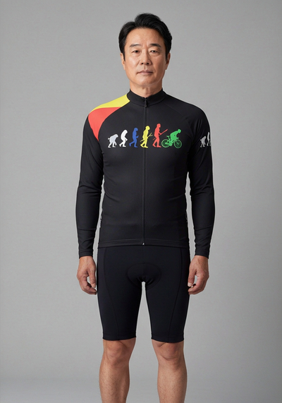 Evolution Of Man Long Sleeve Cycling Jersey - _default - front view