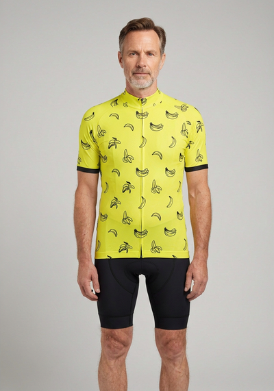 Must Be Bananas Mens Cycling Jersey - Yellow - front view