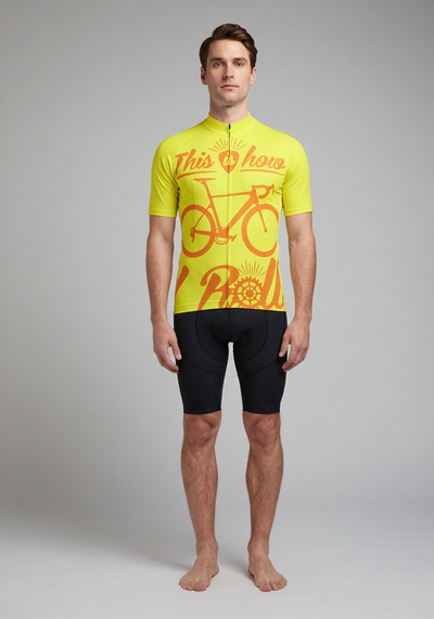 Mens This Is How I Roll White Cycling Jersey - White - front view