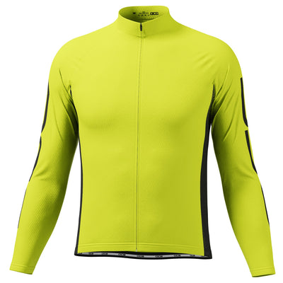 Maillot de cyclisme à manches longues néon de base pour hommes - Citron vert