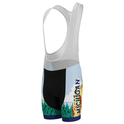 Herre Michigan US State Flag Series 1 Gel Polstret Cykel Bib - Blå