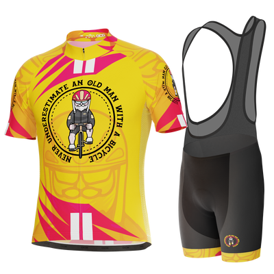 Completo da Ciclismo da Uomo Non Sottovalutare Mai un Uomo Anziano 2 Pezzi