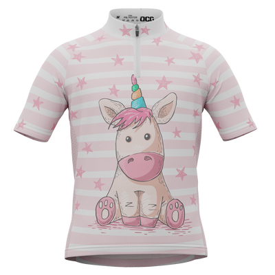 Kid's Pondering Unicorn Short Sleeve Cycling Jersey