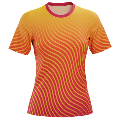 T-shirt de course à manches courtes Curvy Lines Quatre Saisons pour femmes