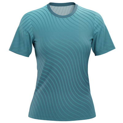T-shirt de course à manches courtes Curvy Lines Quatre Saisons pour femmes