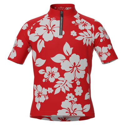 Kid's Hawaiian Aloha Floral Short Sleeve Cycling Jersey