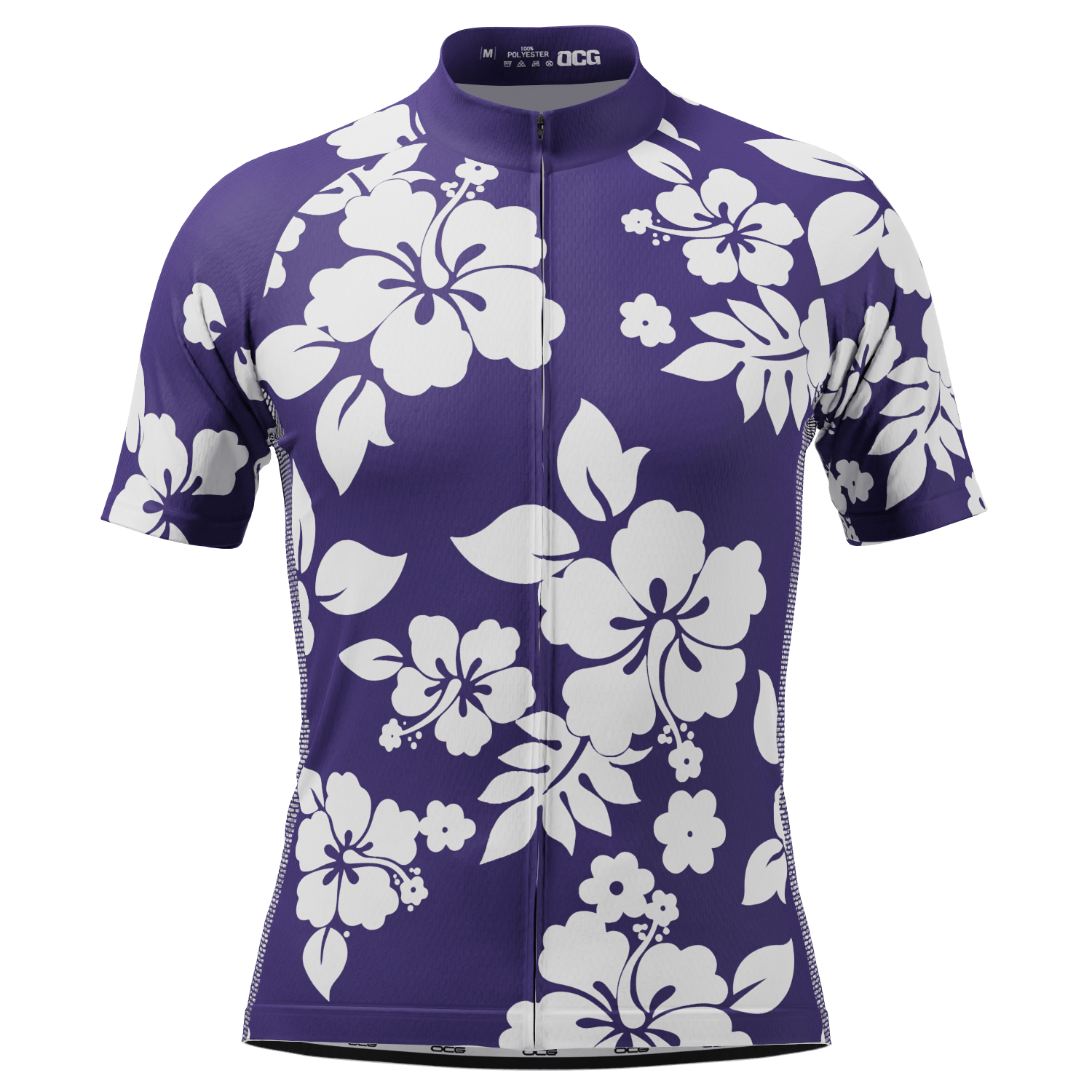 Men's Hawaiian Aloha Floral Short Sleeve Cycling Jersey