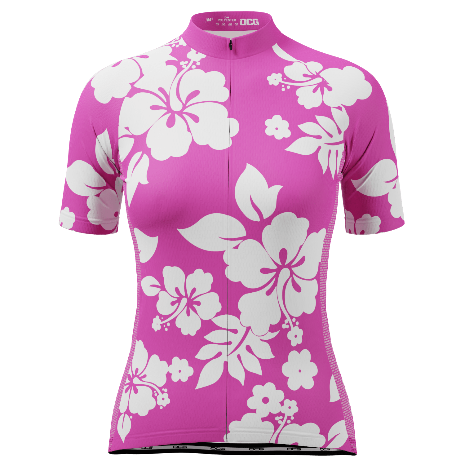 Women's Hawaiian Aloha Floral Short Sleeve Cycling Jersey