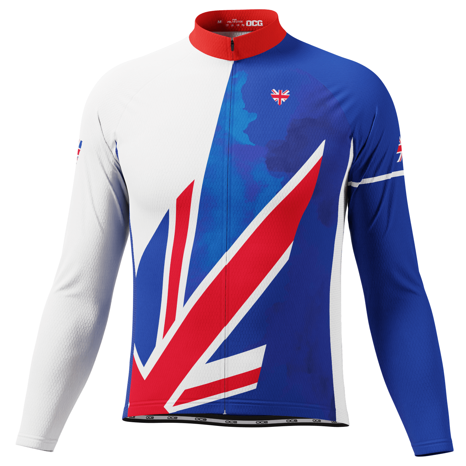 Men's UK Badge Union Jack National Flag Long Sleeve Cycling Jersey