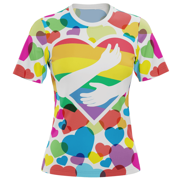 Women's Rainbow Love Short Sleeve Running Shirt
