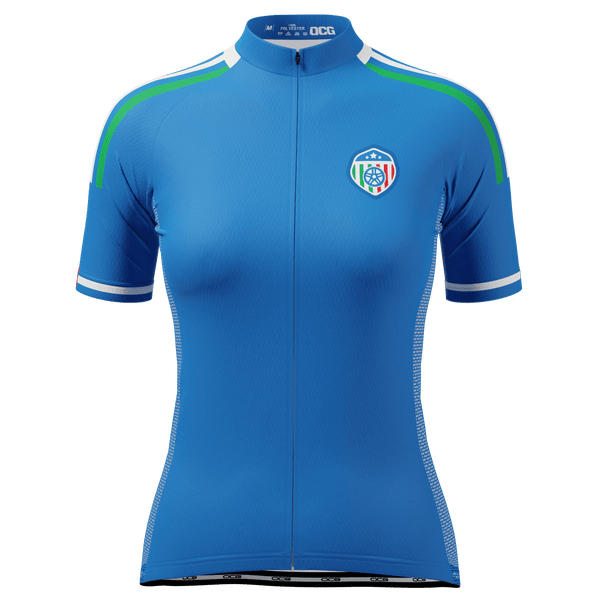 Women's Italy Soccer Short Sleeve Cycling Jersey