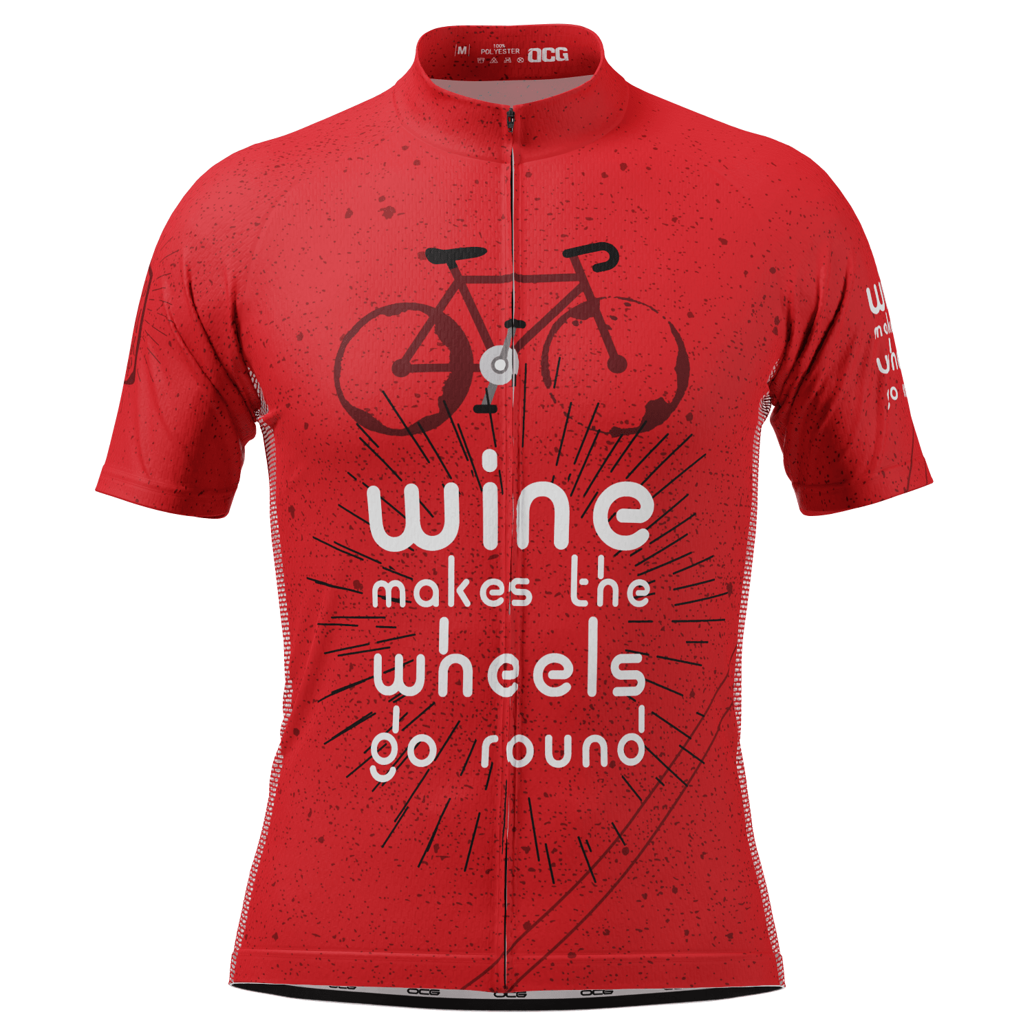 Men's Wine Makes the Wheels Go Round Short Sleeve Cycling Jersey