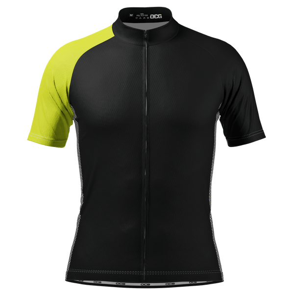 Men's Coloured Sleeve Black Short Sleeve Cycling Jersey