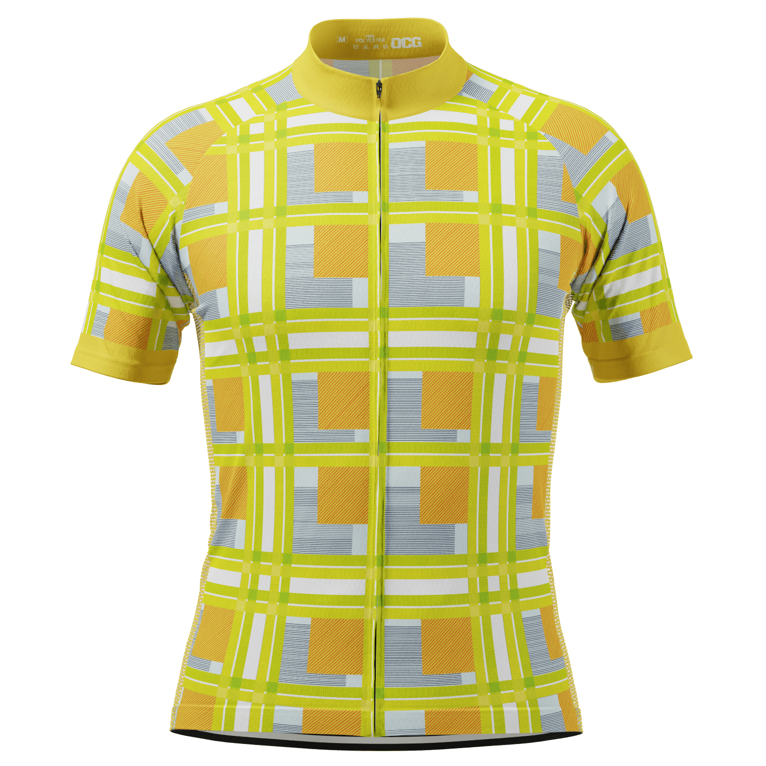 Men's Criss-Crossed Tartan Short Sleeve Cycling Jersey