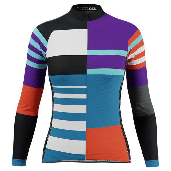 Women's Winter Stripes Long Sleeve Cycling Jersey