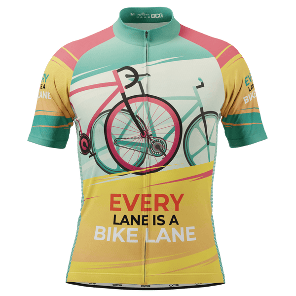 Men's Every Lane Is A Bike Lane Short Sleeve Cycling Jersey