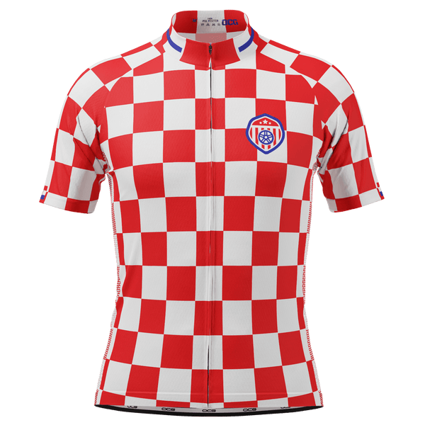 Men's Croatia Soccer Short Sleeve Cycling Jersey