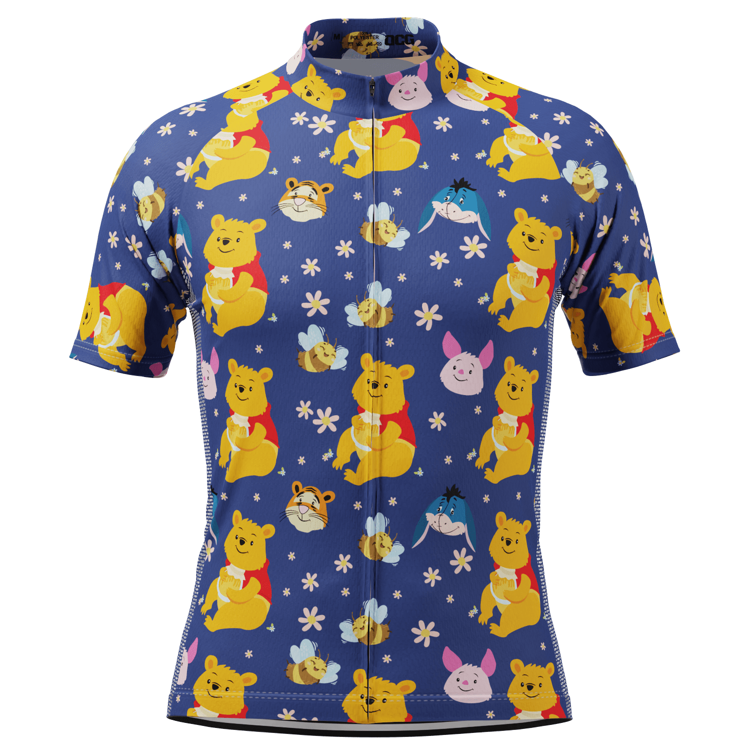 Men's Winnie The Pooh & Bees Short Sleeve Cycling Jersey