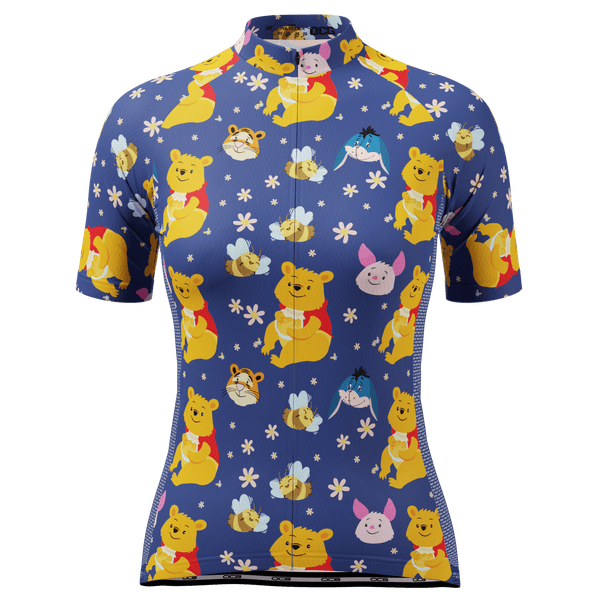 Women's Winnie The Pooh & Bees Short Sleeve Cycling Jersey