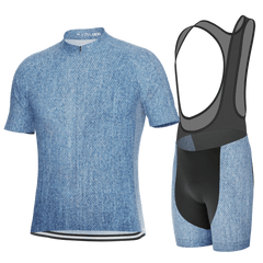 Men's Denim Short Sleeve 2 Piece Cycling Kit