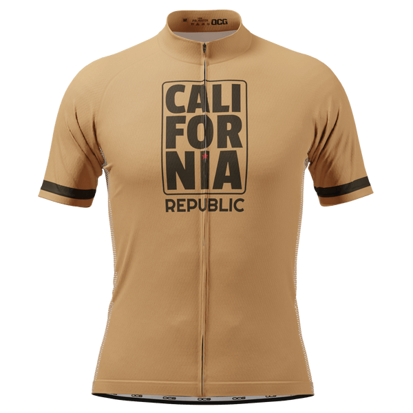 Men's California Republic Series 1 (Brown) Short Sleeve Cycling Jersey