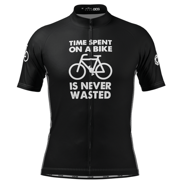 Men's Time Spent on a Bike is Never Wasted Short Sleeve Cycling Jersey