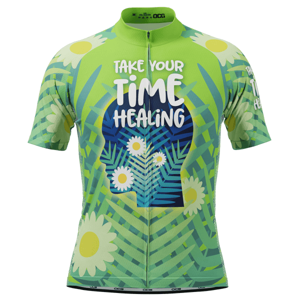 Men's Mental Health-Take Your Time Healing Short Sleeve Cycling Jersey