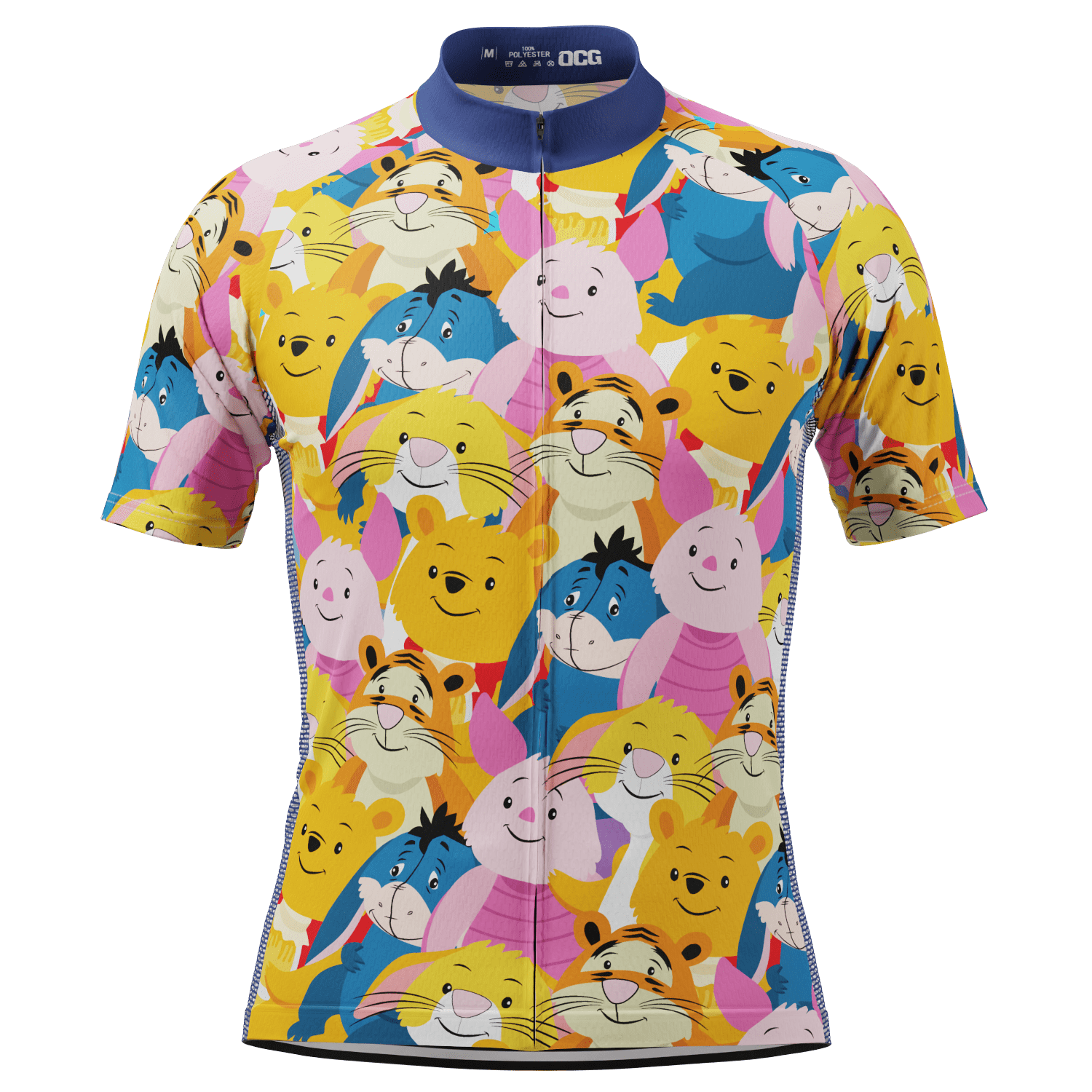 Men's Winnie The Pooh Characters Mashup Short Sleeve Cycling Jersey