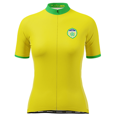 Women's Brazil Soccer Short Sleeve Cycling Jersey