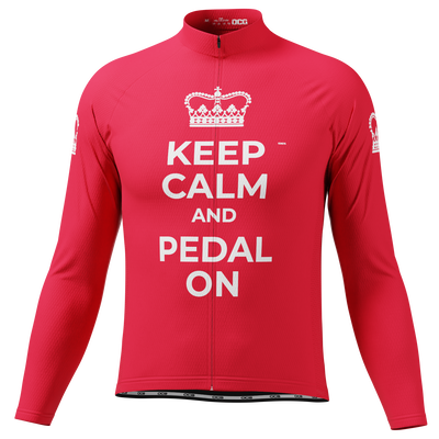 Men's Keep Calm & Pedal On Long Sleeve Cycling Jersey