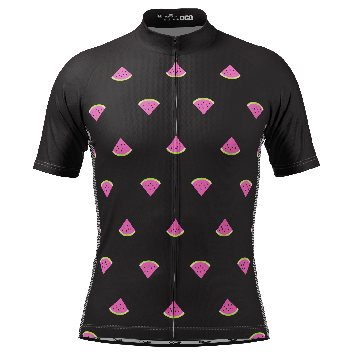 Men's Watermelon Black Short Sleeve Cycling Jersey