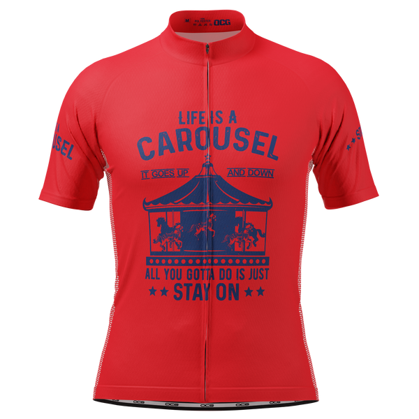 Men's Life Is Like A Carousel Short Sleeve Cycling Jersey