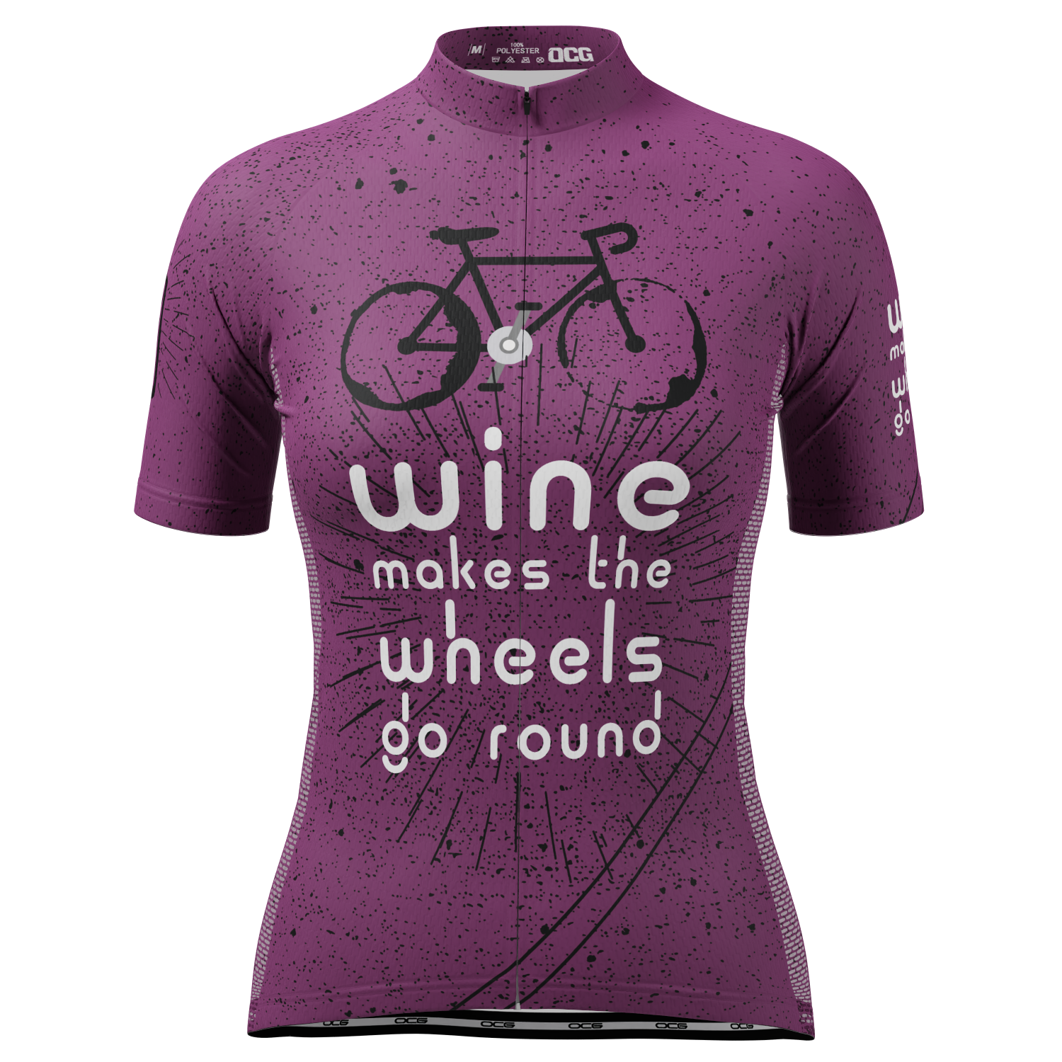 Women's Wine Makes the Wheels Go Round Short Sleeve Cycling Jersey