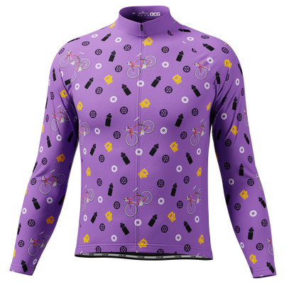 Men's Custom Bike & Gears Design Personalized Long Sleeve Cycling Jersey