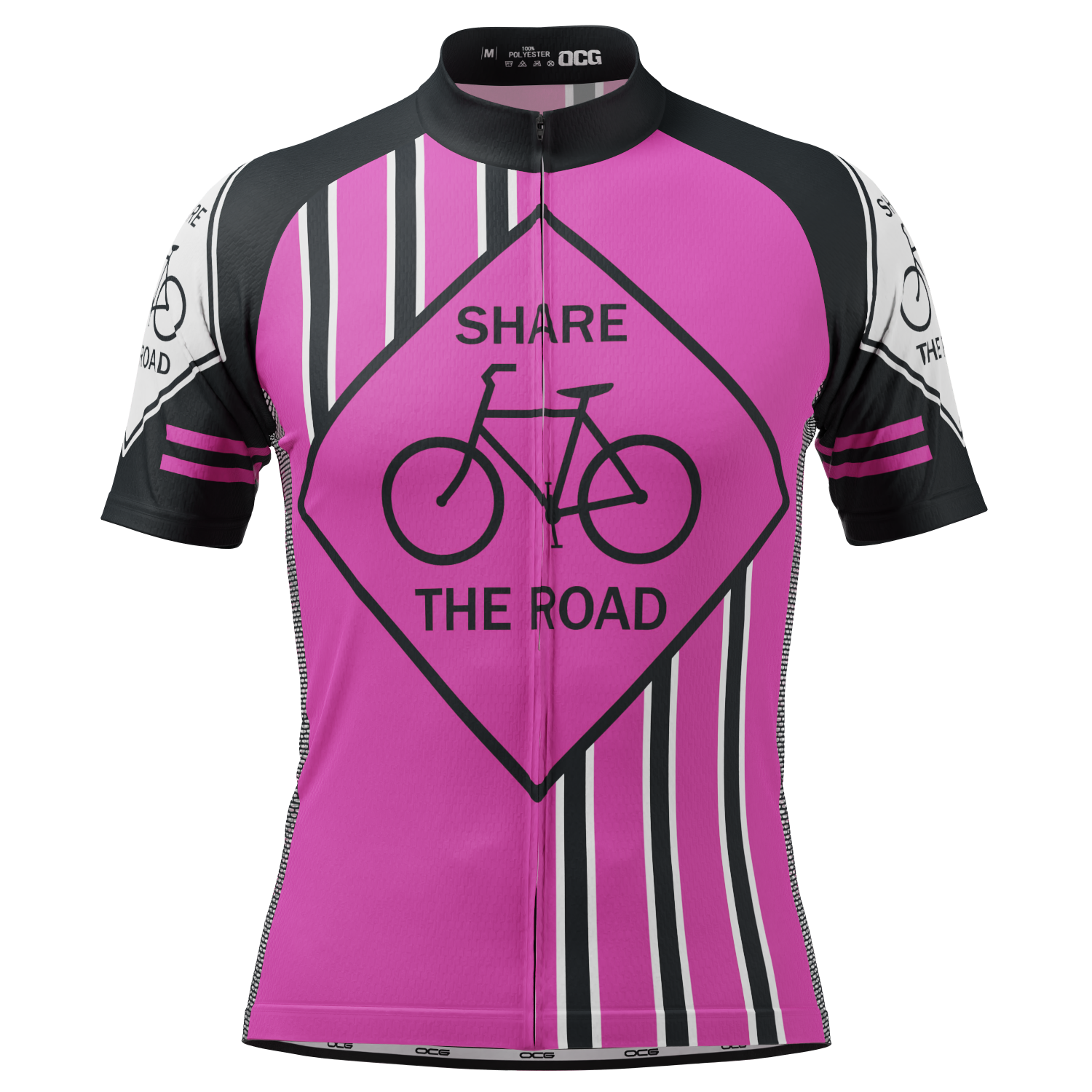 Men's Share the Road Yellow Short Sleeve Cycling Jersey