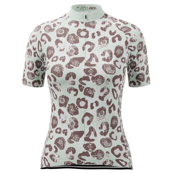 Women's Leopard Skin Short Sleeve Cycling Jersey