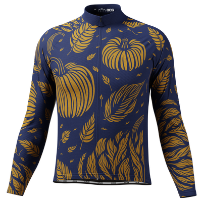 Men's Fall Pumpkins Long Sleeve Cycling Jersey
