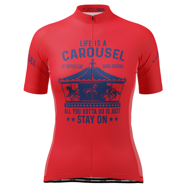 Women's Life Is Like A Carousel Short Sleeve Cycling Jersey