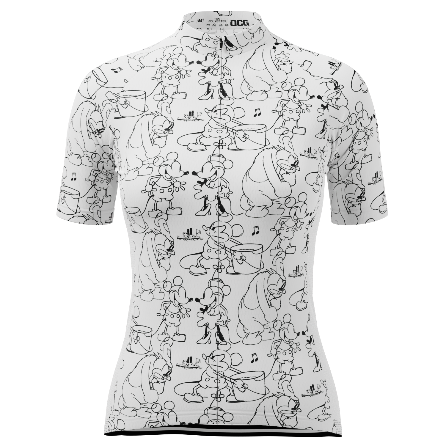 Women's Steamboat Willie Sketches Short Sleeve Cycling Jersey