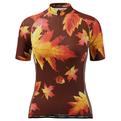 Women's Autumn Acorns Short Sleeve Cycling Jersey