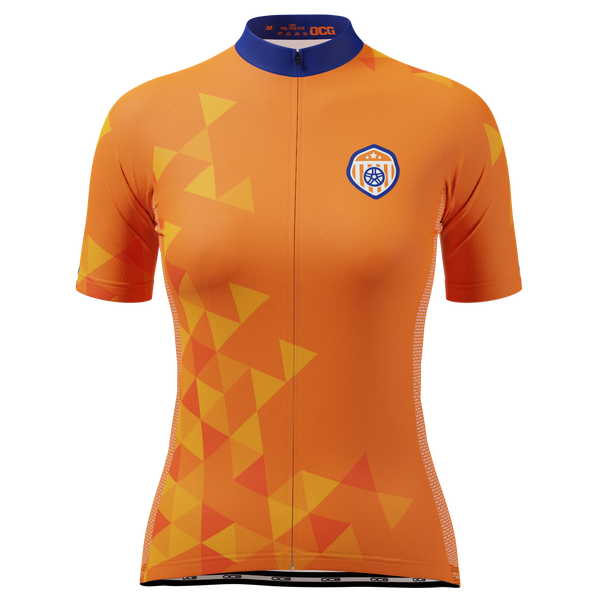 Women's Netherlands Soccer Short Sleeve Cycling Jersey