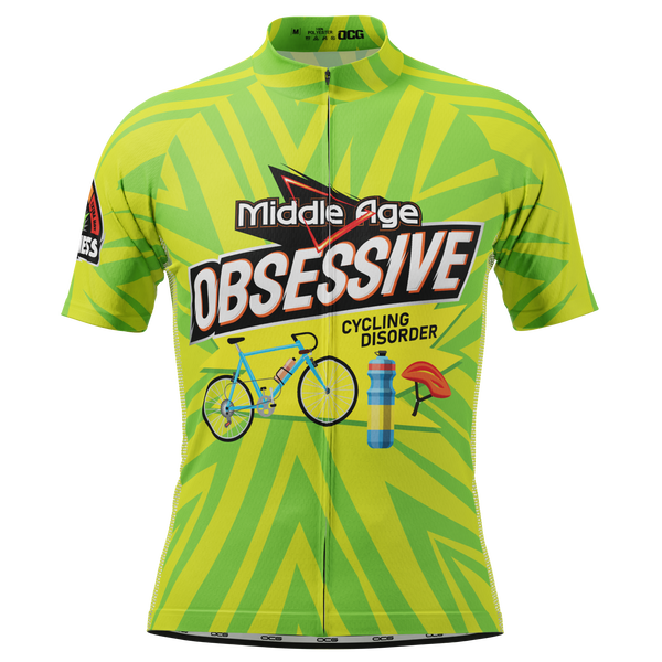 Men's Middle Age Obsessive Cycling Disorder Short Sleeve Cycling Jersey