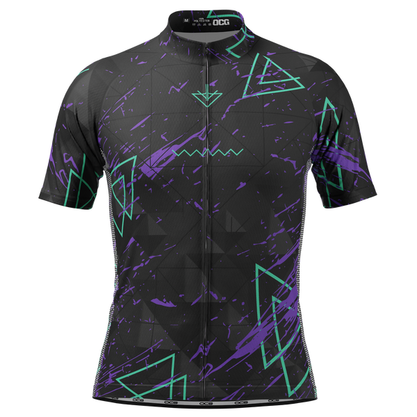 Men's Dark Geometry Short Sleeve Cycling Jersey