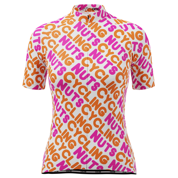 Women's Cycling Nuts Lettering Short Sleeve Cycling Jersey