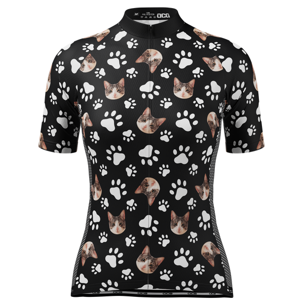 Women's Custom Pet Paws Design Personalized Short Sleeve Cycling Jersey