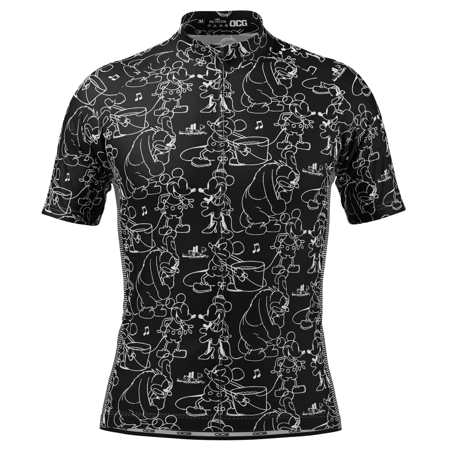 Men's Steamboat Willie Sketches Short Sleeve Cycling Jersey