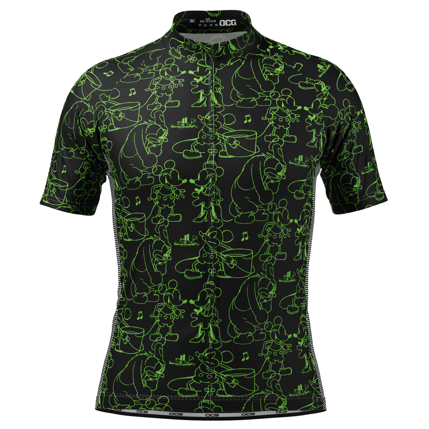 Men's Steamboat Willie Sketches Short Sleeve Cycling Jersey