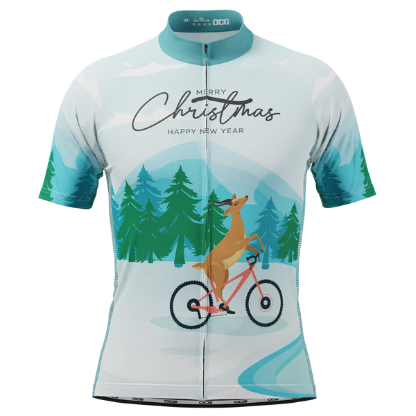 Men's Cycling Reindeer Short Sleeve Cycling Jersey