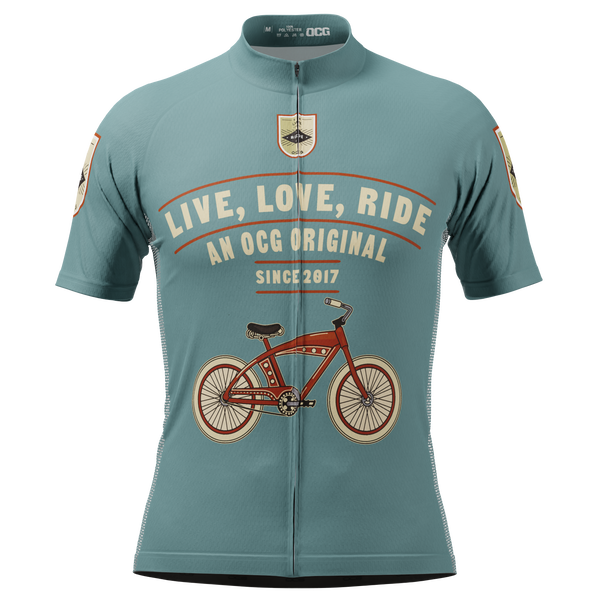 Men's Live, Love, Ride, Retro Short Sleeve Cycling Jersey