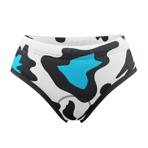 Women's Blue Cow Gel Padded Cycling Underwear-Briefs
